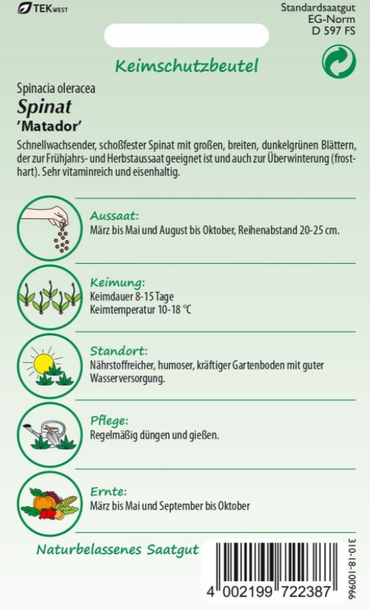 Spinat Matador Großpackung - Produktbild 2