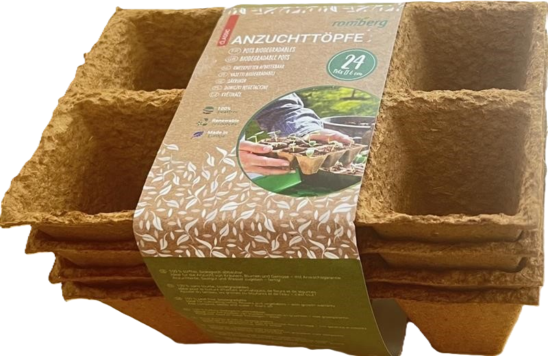 Romberg 24 Kokos Anzuchttöpfe quadratisch 6 cm
