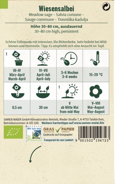 Wildblumen Bio Salvia pratensis - Wiesensalbei - Produktbild 2