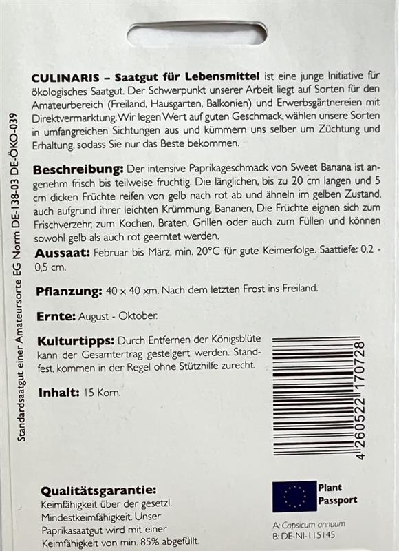 Bio Paprika Sweet Banana - Produktbild 2