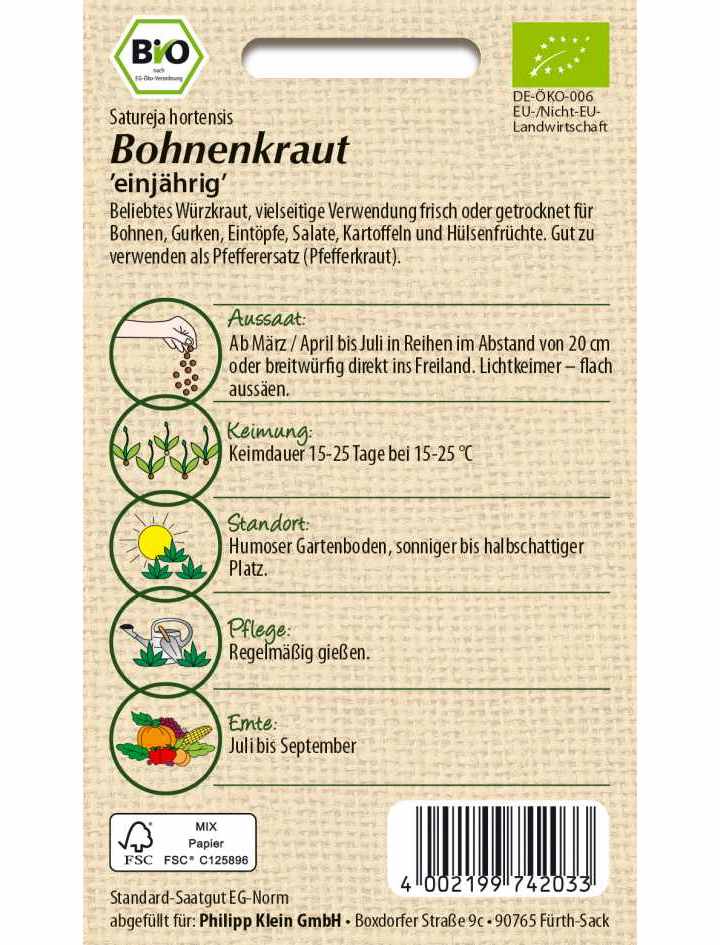 Bio Kräuter Bohnenkraut Cyrano - Produktbild 2