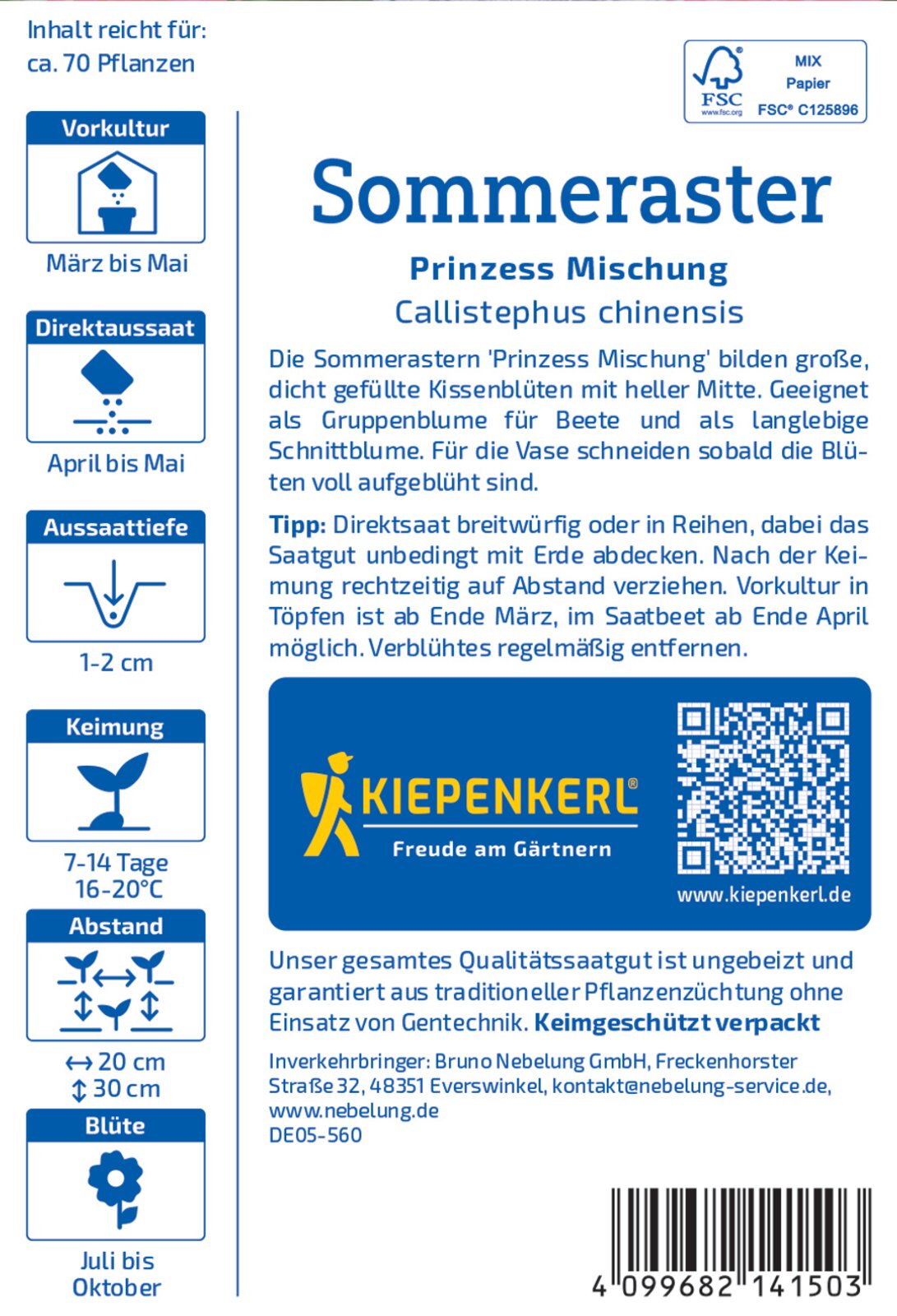 Aster, Riesen-Prinzeß, Prachtmischung - Produktbild 2