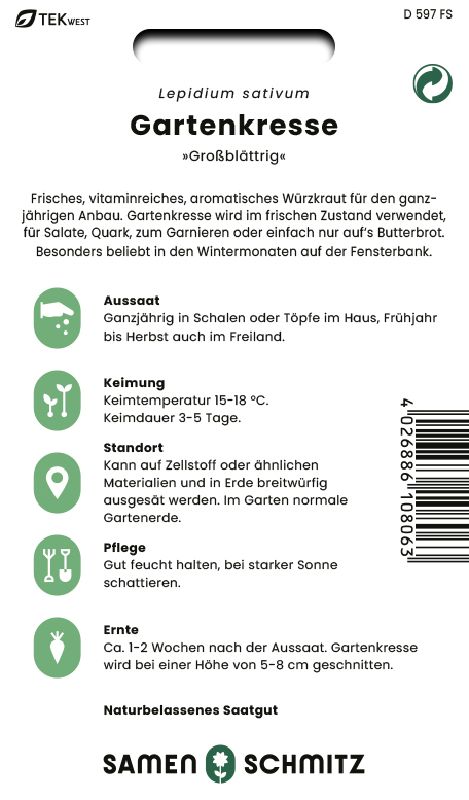 Gartenkresse Einfache, grüne - Produktbild 2