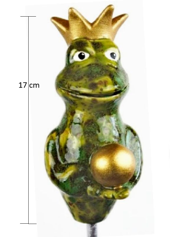 Keramik-Frosch mini lindgr Krone u Kugel - Produktbild 1
