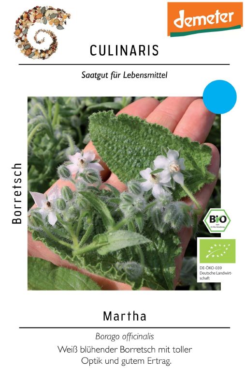 Bio Borretsch Martha, weisse Blüte - Produktbild 1