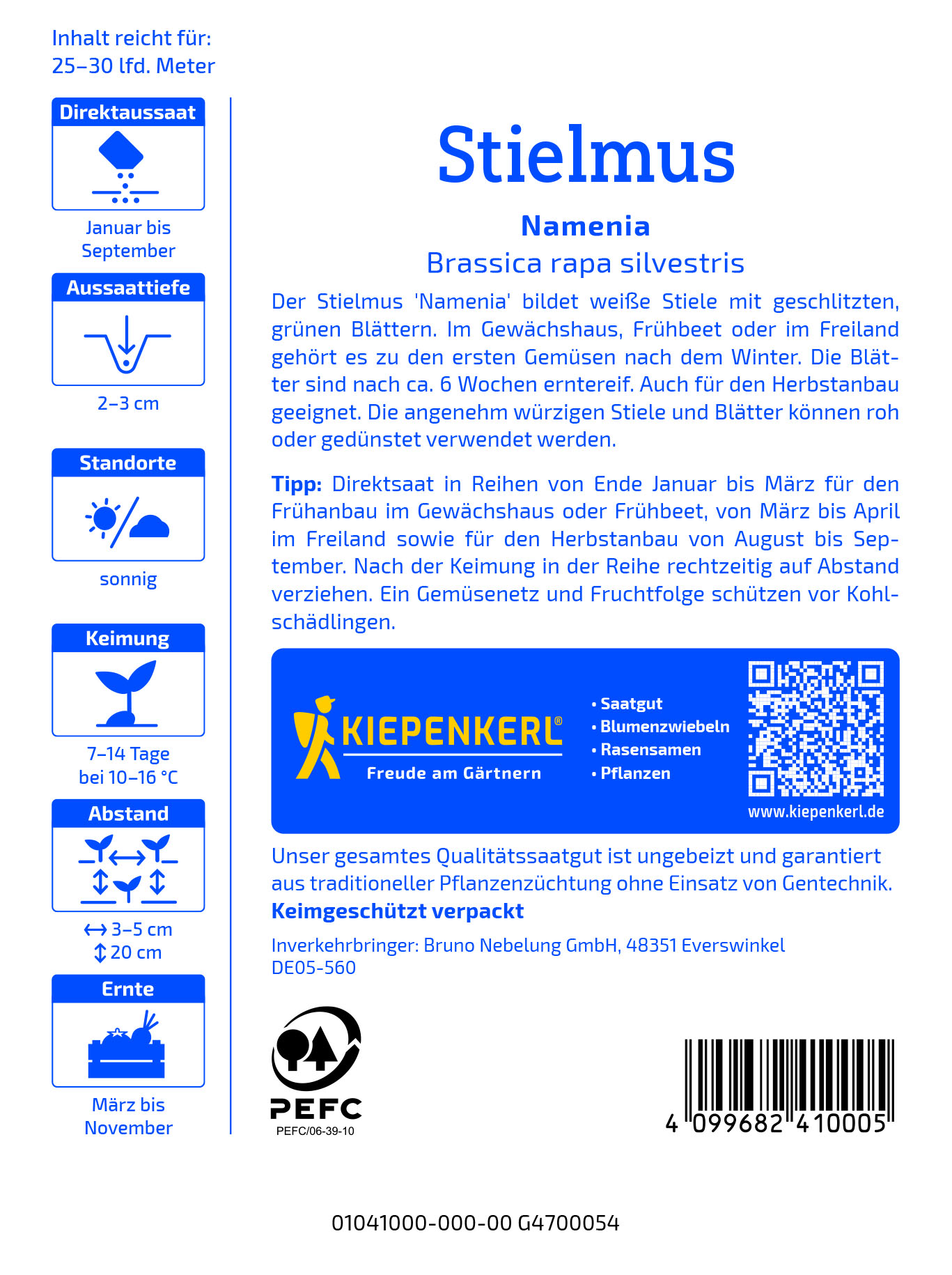 Kohl Rübstiel Namenia / Stielmus - Produktbild 2