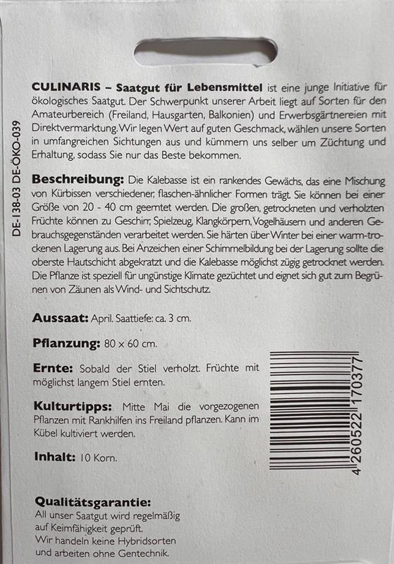 Bio Kalebasse / Flaschenkürbis - Produktbild 2