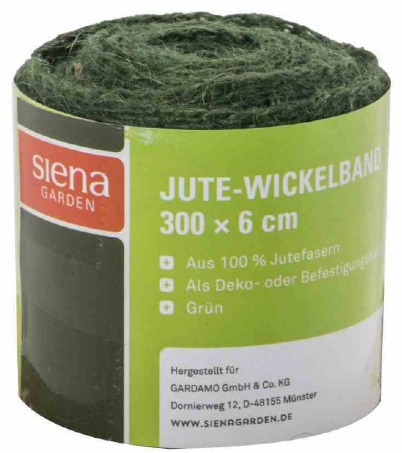 Jute Wickelband grün 3m