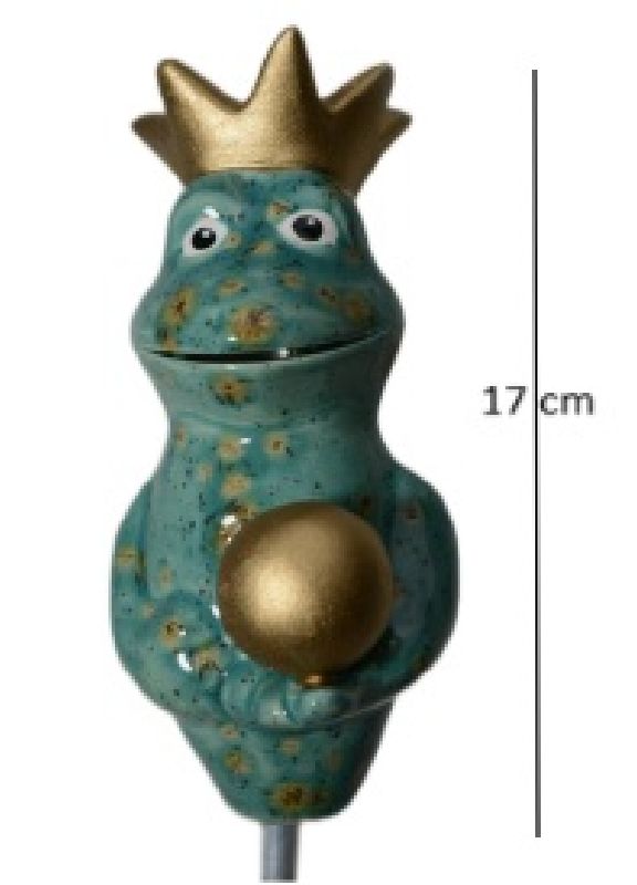 Keramik-Frosch Stab mini ca. 17cm. 44710