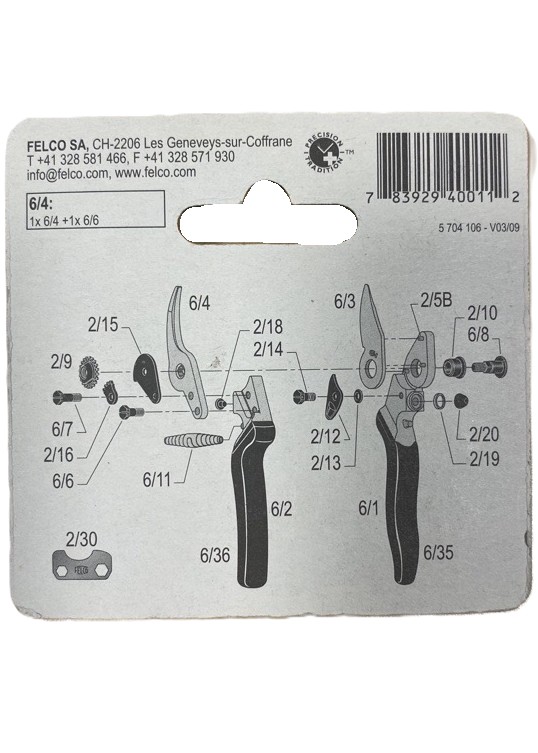 Felco Gegenklinge 6/4 mit Schrauben - Produktbild 2