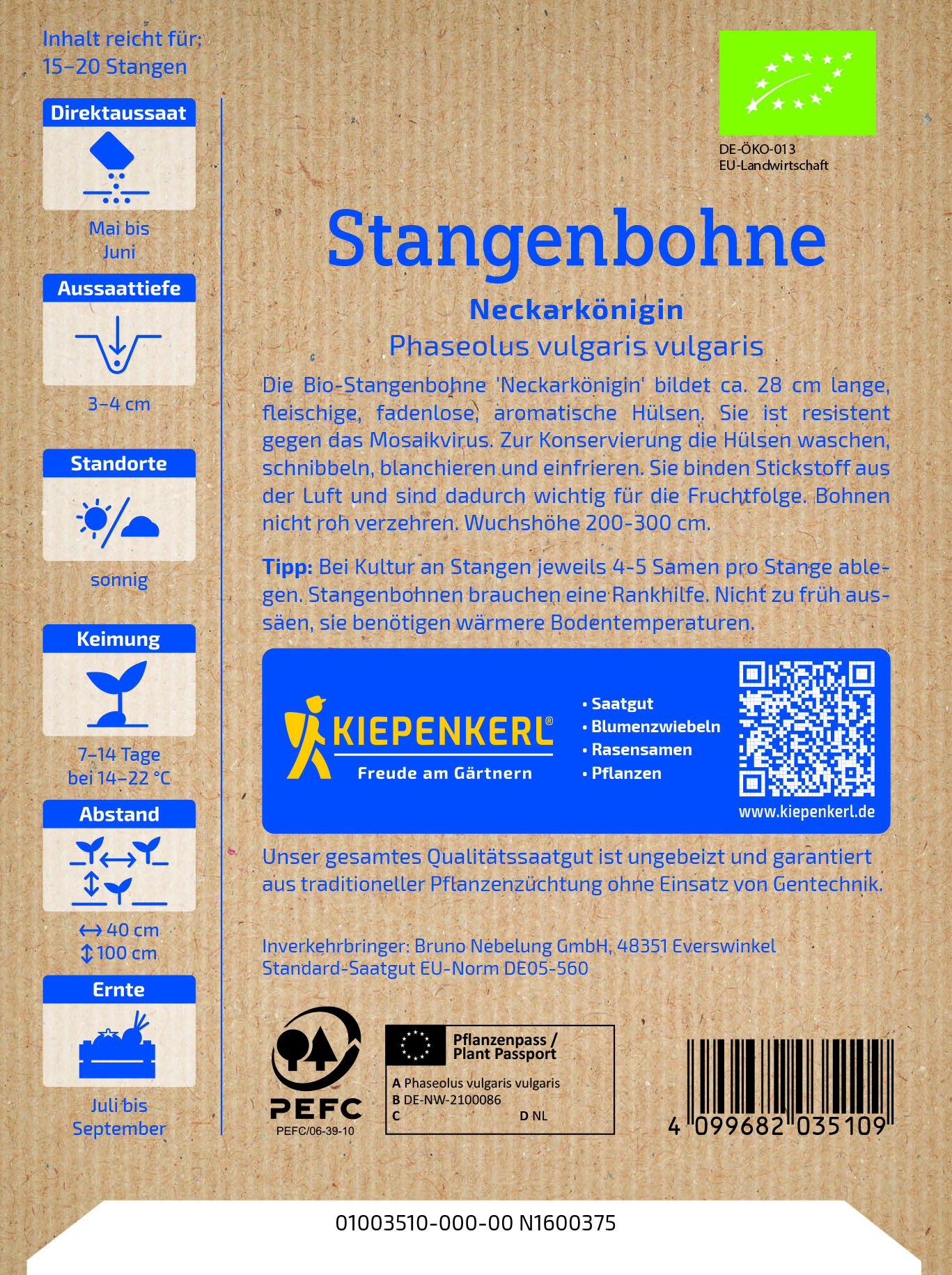 Bio Stangenbohne grün - Produktbild 2