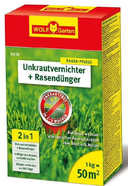 Unkrautvernichter + Rasendünger für 50 Qm