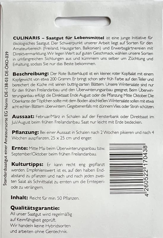 Bio Wintersalat Roter Butterhäuptel - Produktbild 2