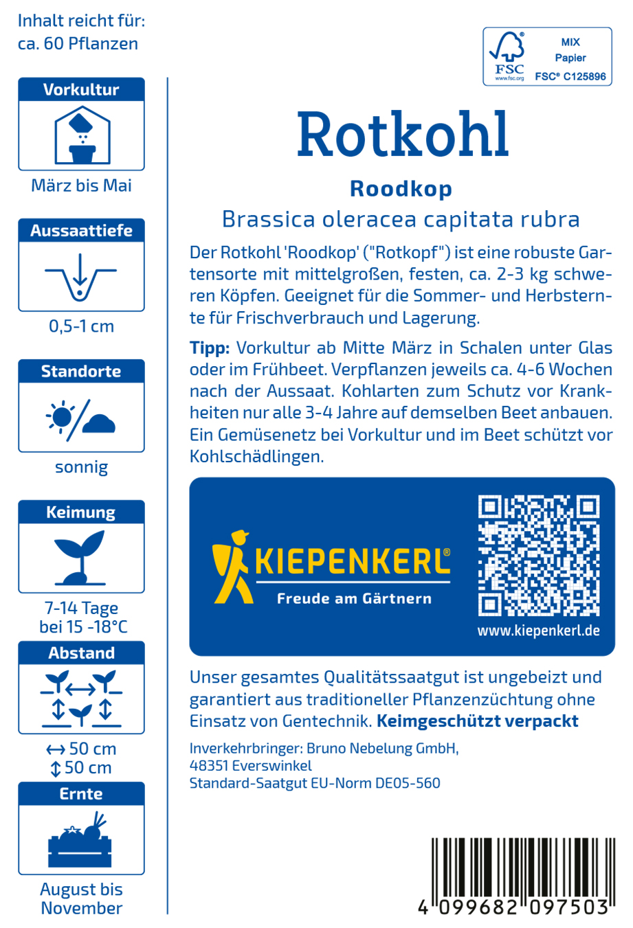 Rotkraut, Rotkohl Roodkop - Produktbild 2