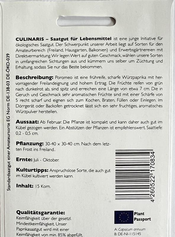 Bio Paprika / Chili Poromeo - Produktbild 2