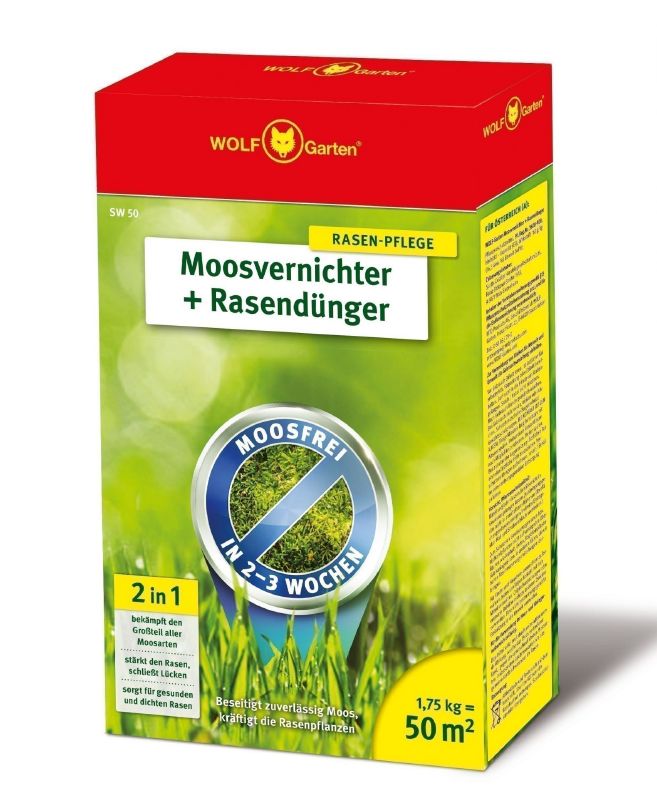 Moosvernichter und Rasendünger für 50 Qm