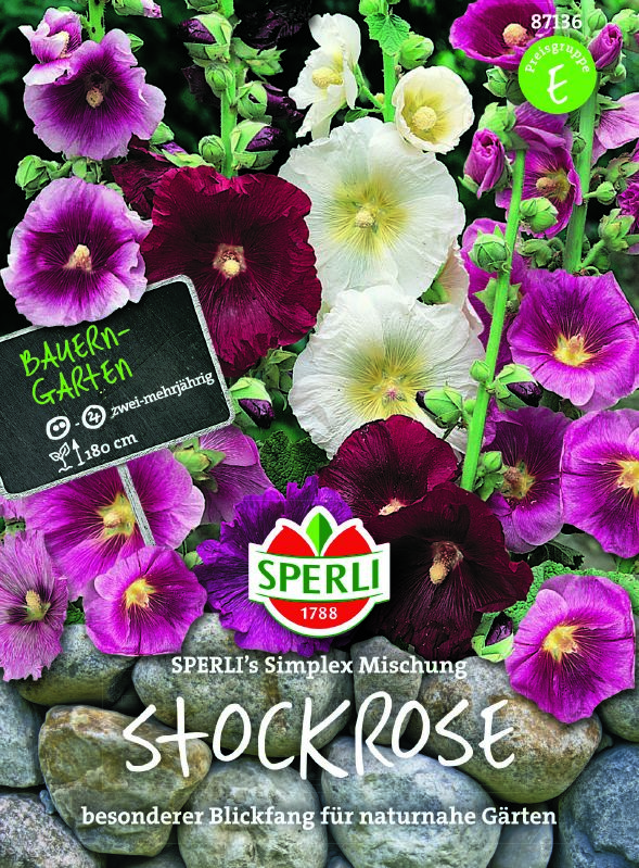Alcea rosea, einfache Mischung