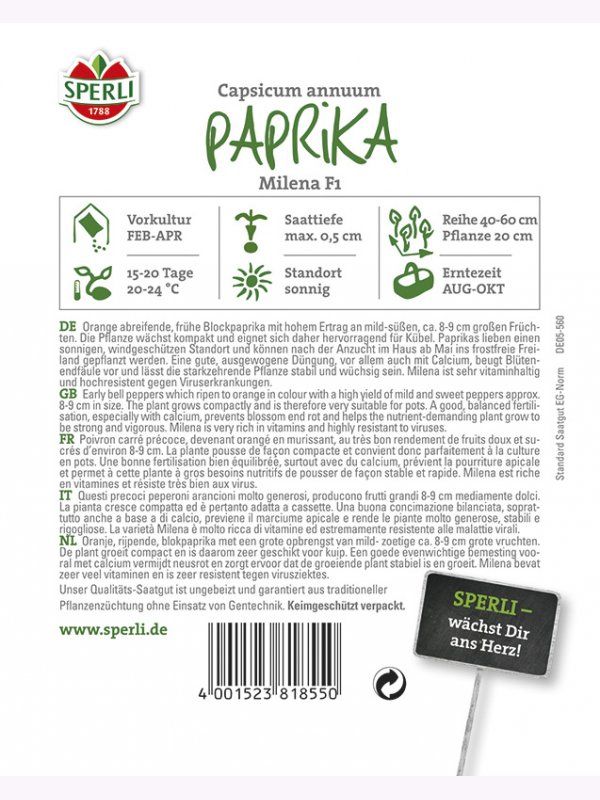 Paprika Milena F1, Orange - Produktbild 2