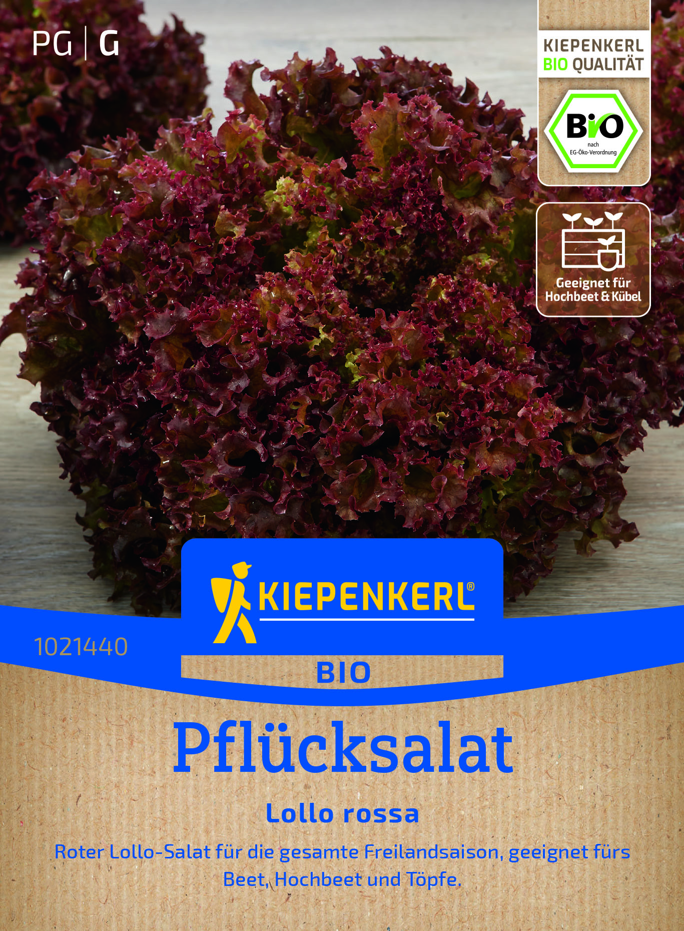 Bio Pflücksalat, rot gekraust