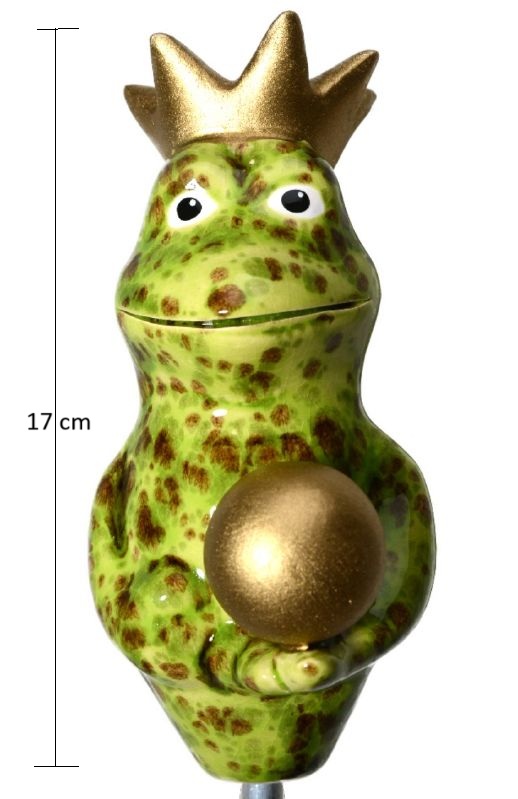 Keramik Frosch mini dkl grün Krone u K. - Produktbild 1