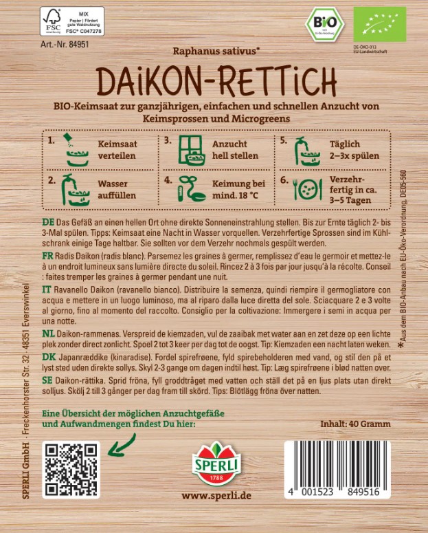 Keimsprossen Daikon Rettich - Produktbild 2