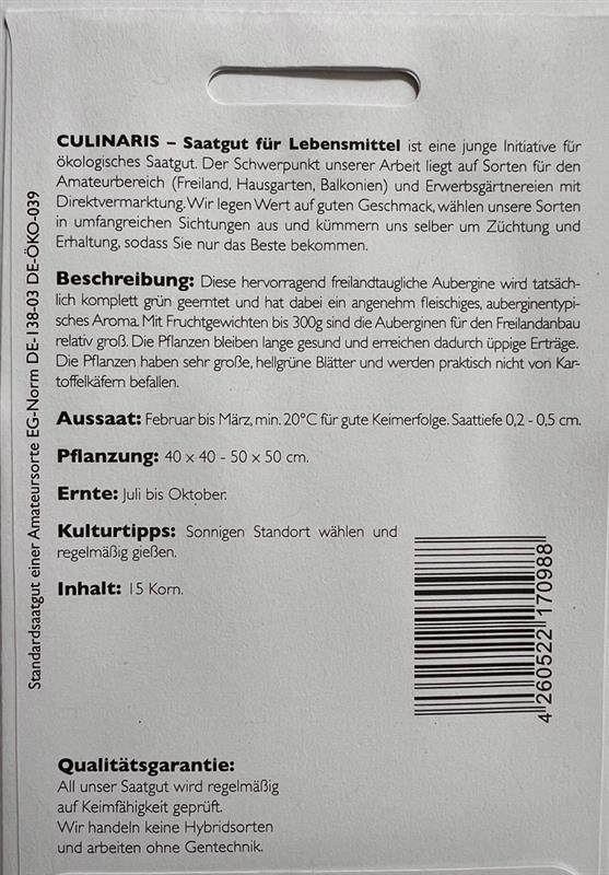 Bio Aubergine Applegreen - Produktbild 2