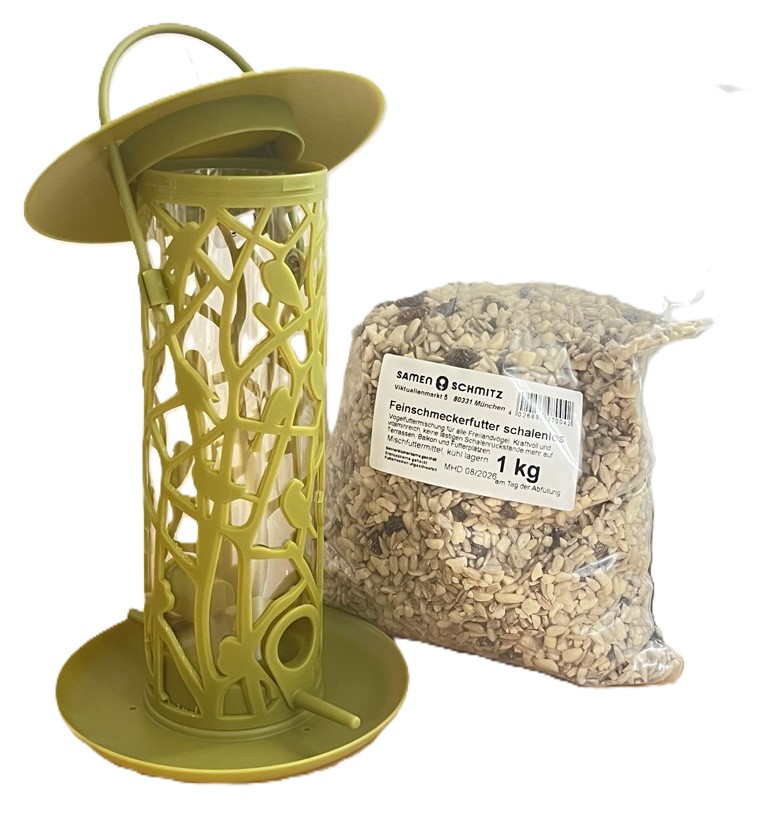 Futtersilo Zilpzalp mit Schale - Produktbild 2
