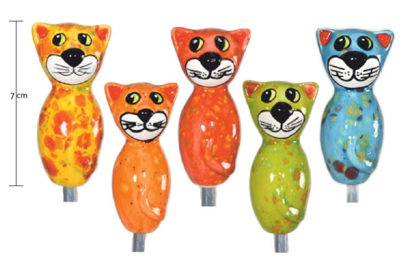 Keramik Katze super mini für Stab 7cm - Produktbild 1