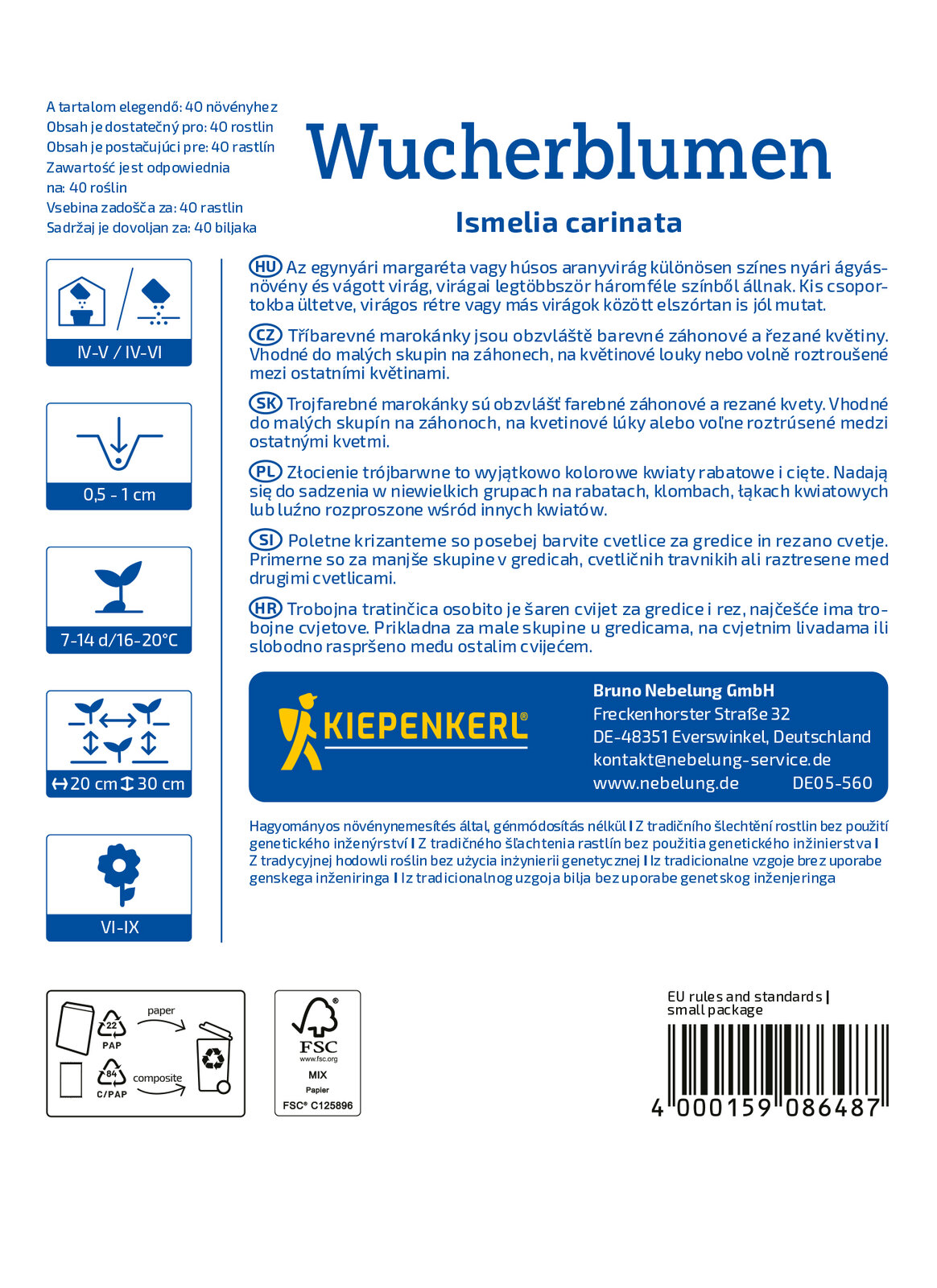 Chrysanthemum, carinatum  Mischg. - Produktbild 2