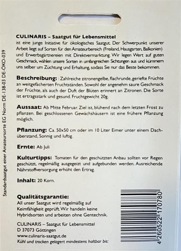 Bio Tomate Cocktail Zitronentraube - Produktbild 2