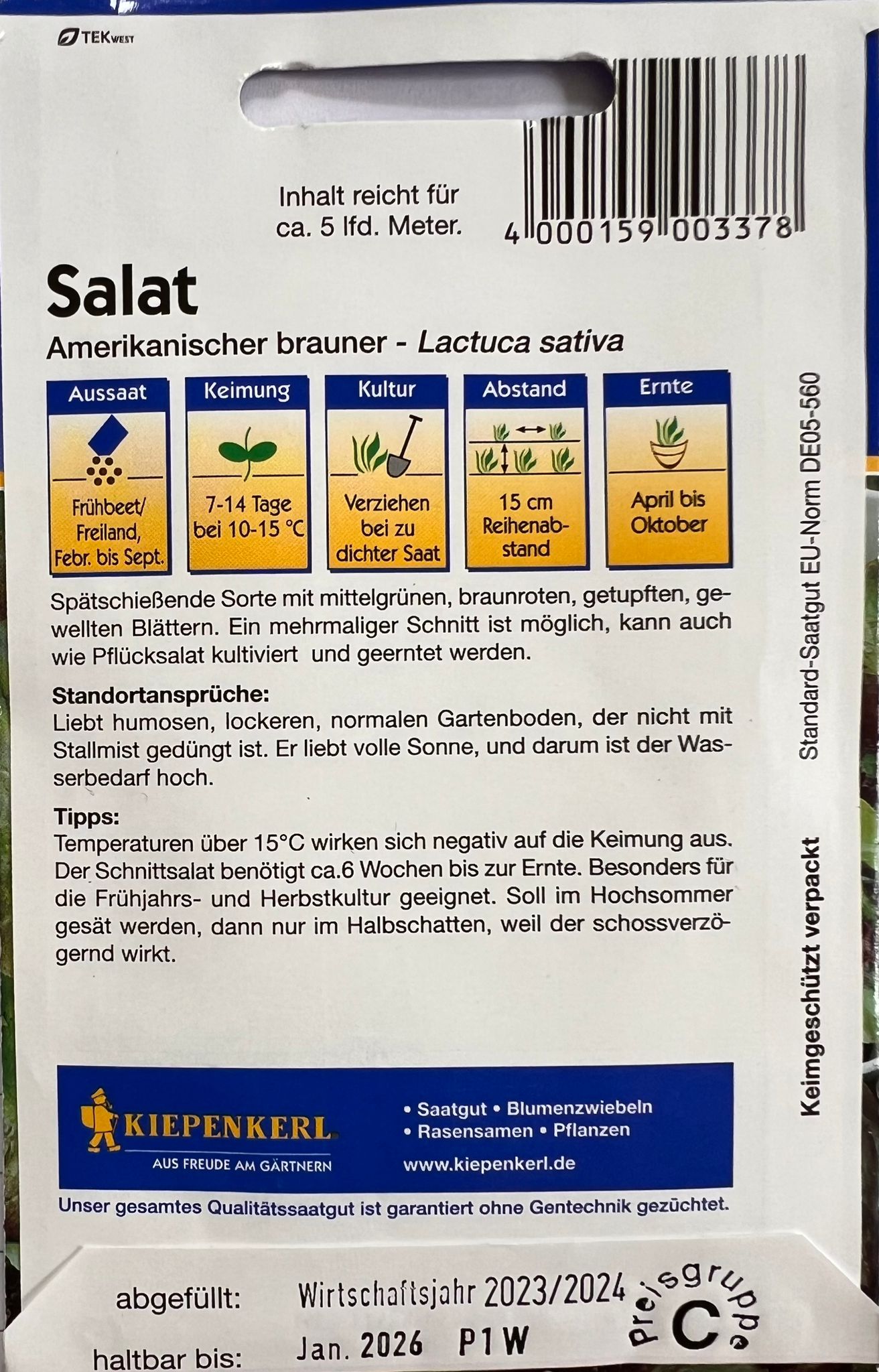 Salat Pflücks Amerikanischer brauner - Produktbild 2