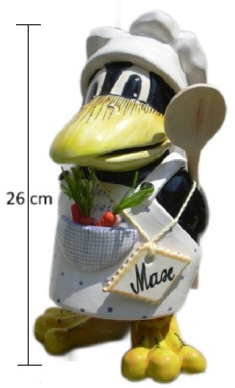Rabe Max Koch m weißer Schürze ca 26 cm - Produktbild 1