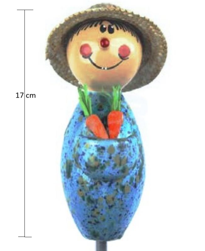 Keramik Gärtner m Strohhut hellb ca 17cm - Produktbild 1