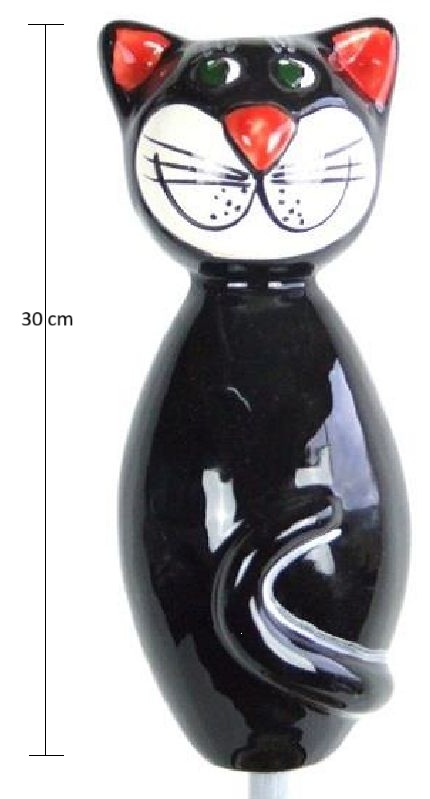 Keramik-Katze schwarz glz. ca 30 cm 29301